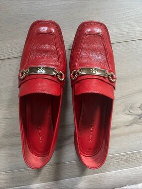 Tory Burch Red Leather Men's Bit Loafers